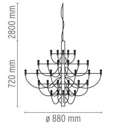 Flos 2097/30 – matt sort- Taklamper Og Plafond