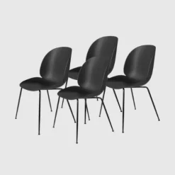 GUBI 4 stk Beetle Dining Chair – Sort/sort- Spisestuestoler