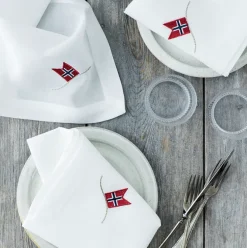 Langkilde & Su00f8n 6 stk servietter med norske flagg- Til Det Dekkede Bordet|Accessories