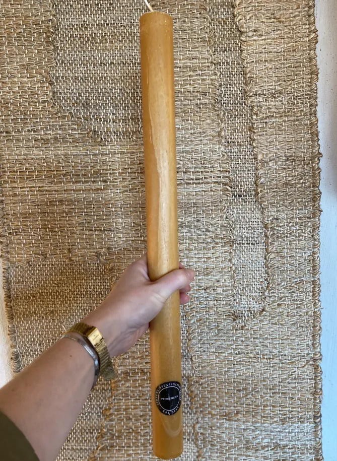 Sigtuna Stearinljusfabrik Blokklys -H50 x Ø3,6 -Oker- Lysestaker / Lyslykter / Lys