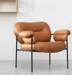 Fogia Bollo – Vintage Cognacfarget skinn- Loungestoler