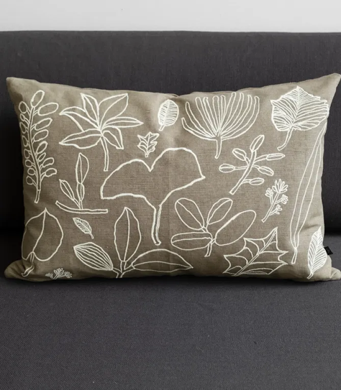 Fine Little Day Botanic Leaves -Brodert putetrekk- Puter