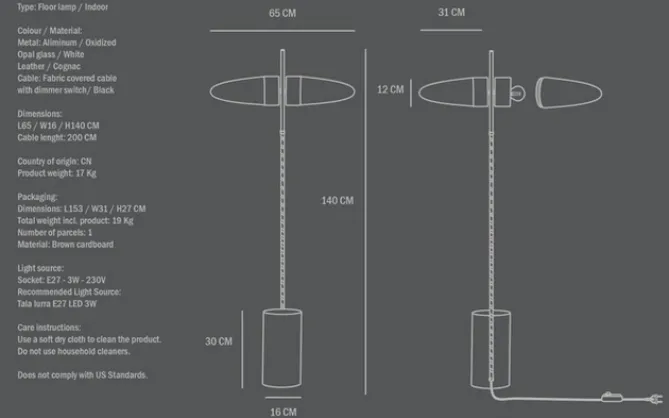 101 COPENHAGEN Bull Floor Lamp -Utstilling- Gulvlampe
