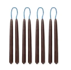 Ferm Living Dipped Candles, Brown – Set of 8- Lysestaker / Lyslykter / Lys
