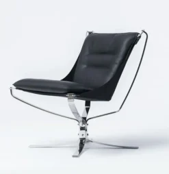 LK Hjelle Falcon Phoenix – sort skinn- Loungestoler