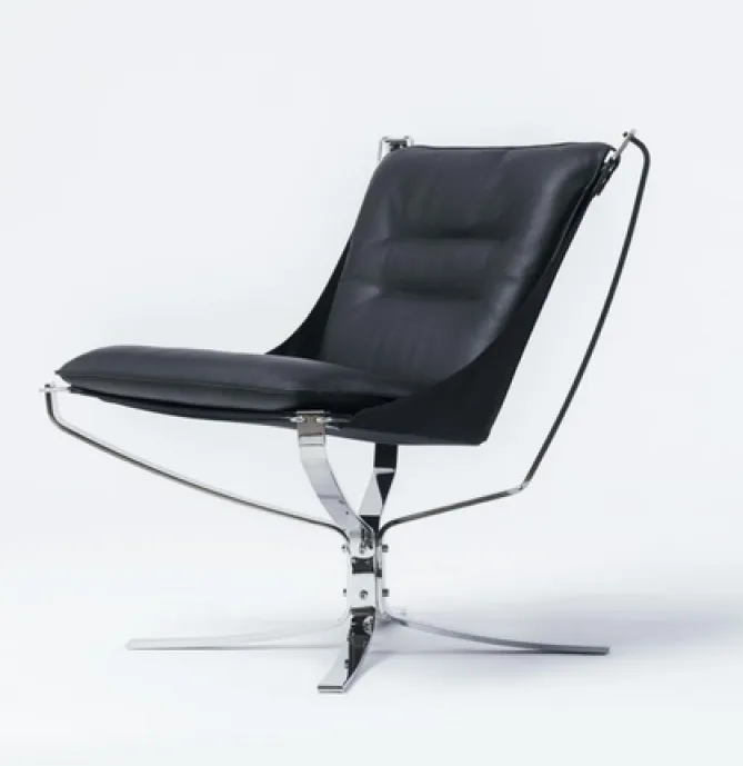 LK Hjelle Falcon Phoenix – sort skinn- Loungestoler