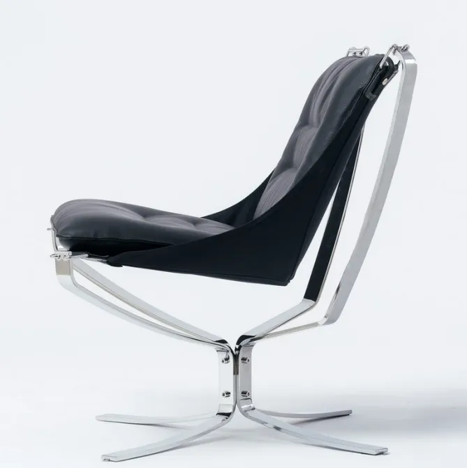 LK Hjelle Falcon Phoenix – sort skinn- Loungestoler