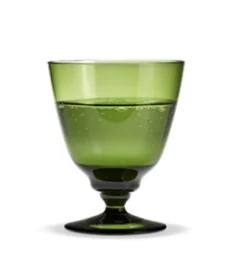 Holmegaard Flow glass med stett olivengrønn- Til Det Dekkede Bordet