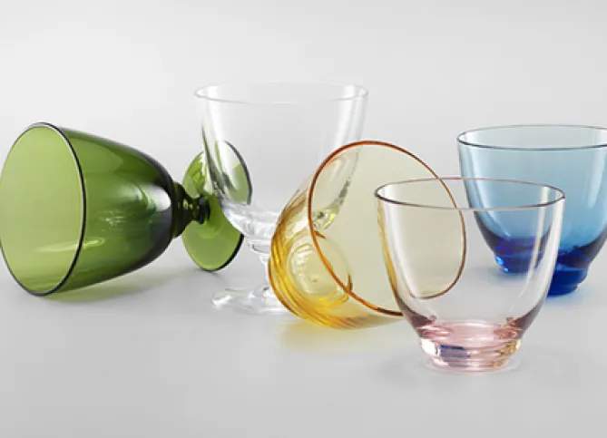 Holmegaard Flow glass med stett olivengrønn- Til Det Dekkede Bordet