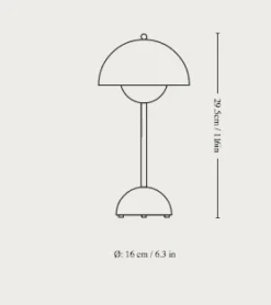 &Tradition Flowerpot oppladbar bordlampe VP9, Swim Blue- Bordlampe