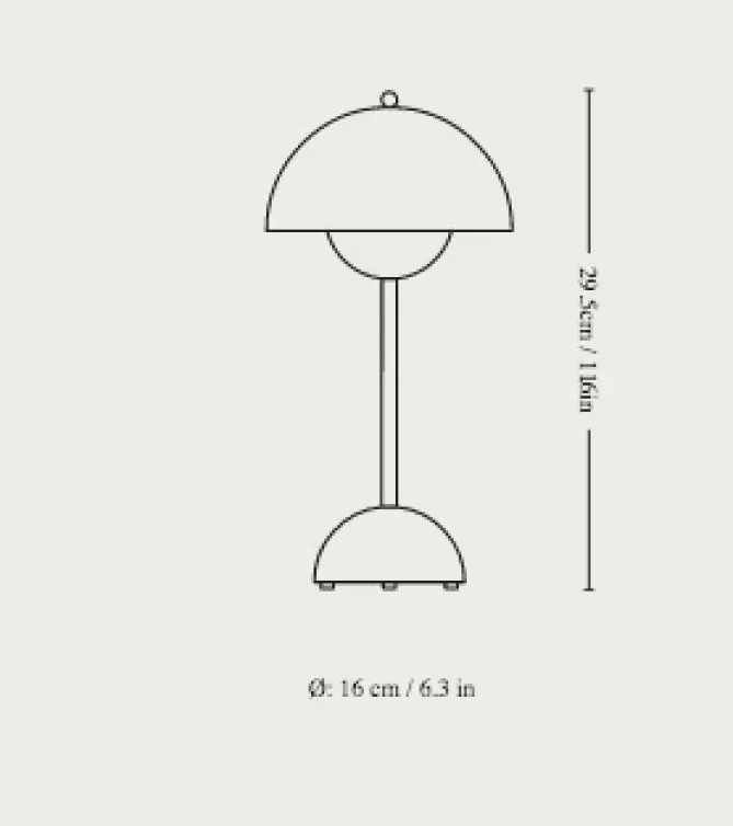 &Tradition Flowerpot oppladbar bordlampe VP9, Swim Blue- Bordlampe