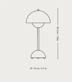 &amp;Tradition Flowerpot oppladbar bordlampe VP9 , krom- Bordlampe