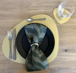 LindDNA Gift set – 4 stk table mat + 4 stk glass mat gold- Til Det Dekkede Bordet