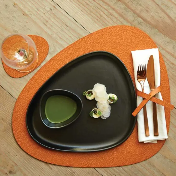 LindDNA Glass mat curve Orange- Til Det Dekkede Bordet