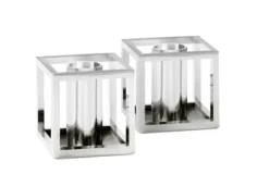 By Lassen Kubus Micro, nikkel 2pk- Lysestaker / Lyslykter / Lys