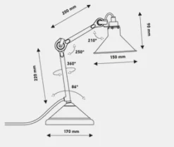 Lampe Gras N207 bordlampe krom- Bordlampe