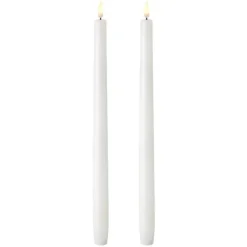 Uyuni Lighting LED Kronelys 2pk – Hvit 35cm- Lysestaker / Lyslykter / Lys