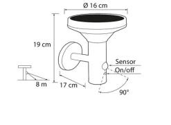 Airam LED Solcelle Arlo Vegglampe- Utelamper|Vegglampe