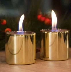 Tenderflame Lilly 2 pk – gold- Lysestaker / Lyslykter / Lys|Dekor