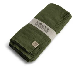 Lovely Linen Linduk -145 x 250 cm – Jeep Green- Til Det Dekkede Bordet