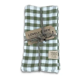 Lovely Linen Linservietter, Misty 4pk Square Green- Til Det Dekkede Bordet