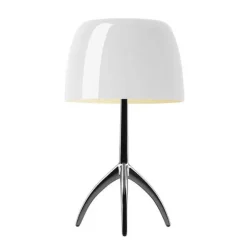 Foscarini Lumiere bordlampe Grande hvit / sort crome- Bordlampe
