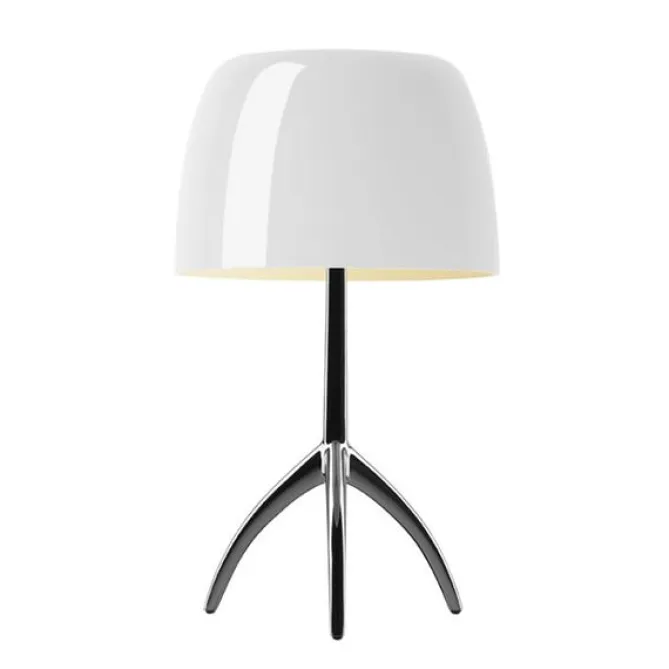 Foscarini Lumiere bordlampe Grande hvit / sort crome- Bordlampe