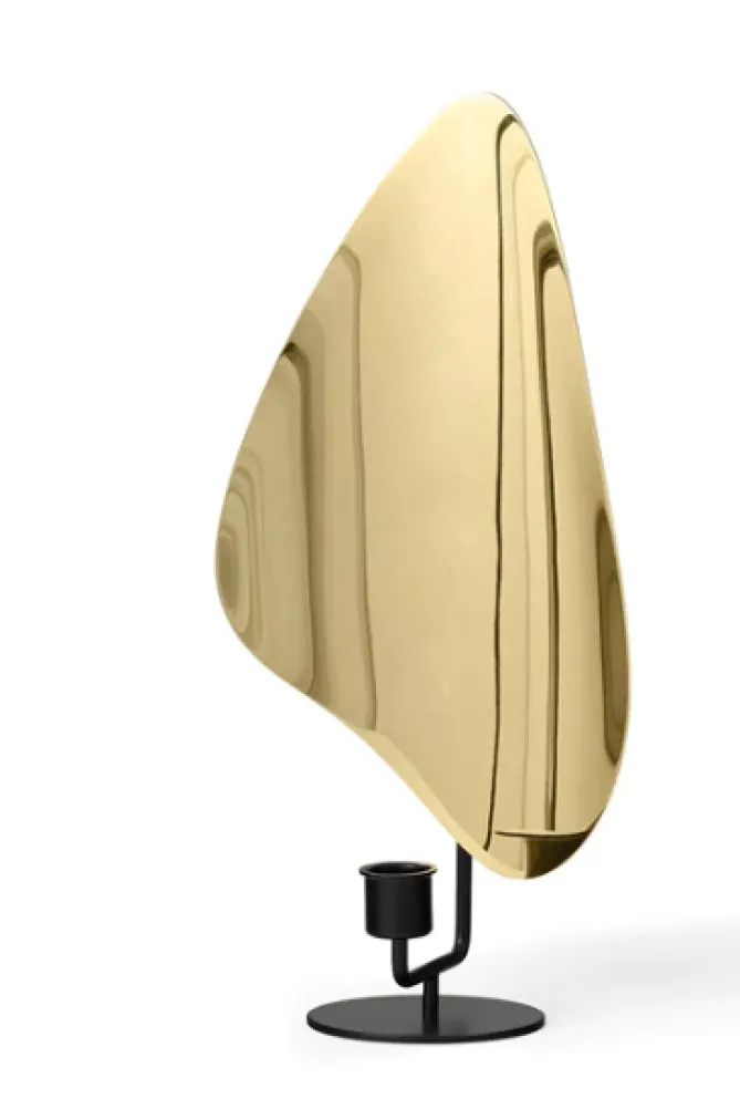 MENU Lysestake Flambeau H34 black/polished brass- Til Det Dekkede Bordet|Lysestaker / Lyslykter / Lys