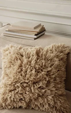 Ferm Living Meadow High Pile Cushion – Light Sand- Puter|Accessories