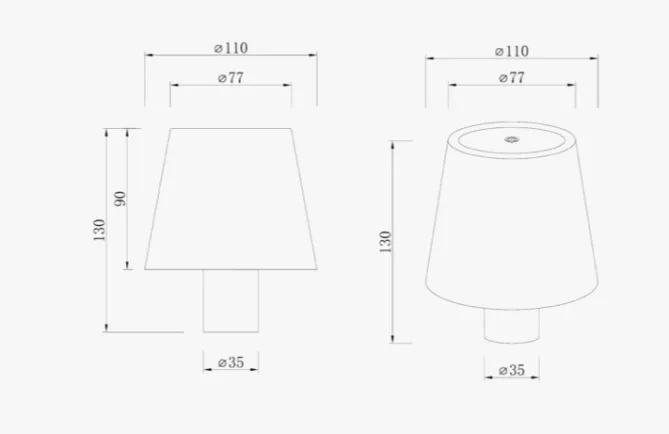 Nordesign Mida -Oppladbar lampe, sort/brun- Bordlampe