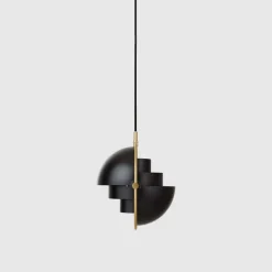 GUBI Multi-Lite Pendel – Charcoal black Brass small- Taklamper Og Plafond