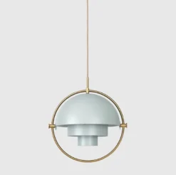 GUBI Multi-Lite Pendel – Sea grey Brass base- Taklamper Og Plafond