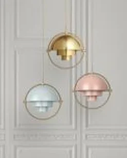 GUBI Multi-Lite Pendel – Sea grey Brass base- Taklamper Og Plafond