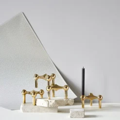 Stoff Nagel Candle Holder – Brass- Lysestaker / Lyslykter / Lys