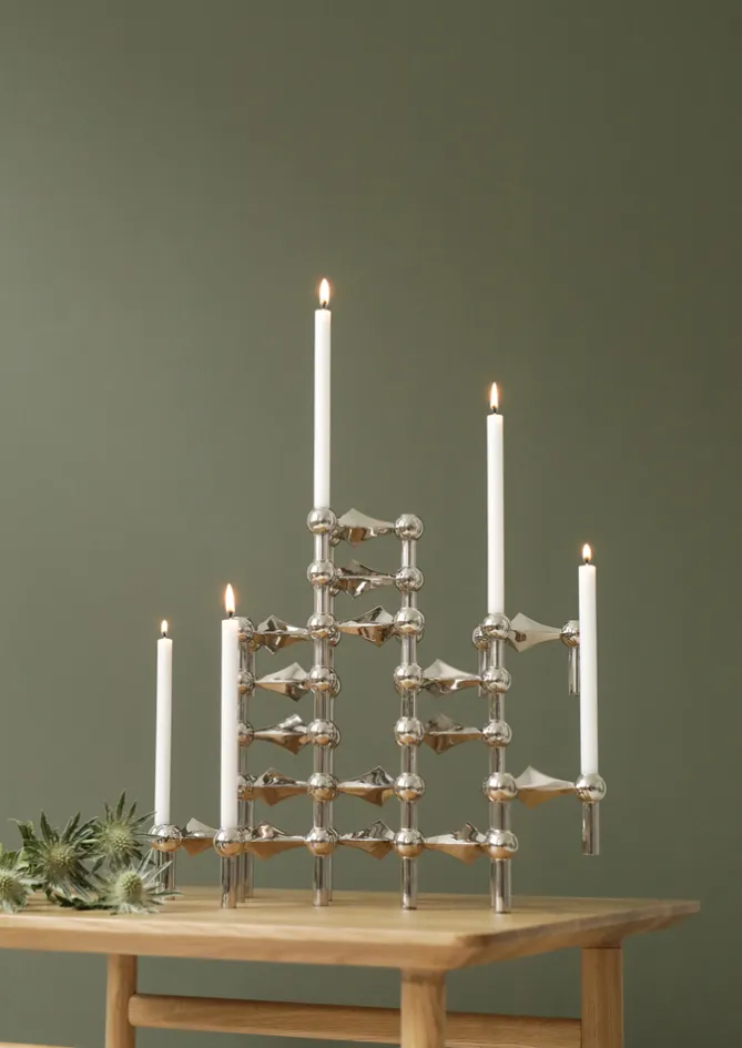 Stoff Nagel Candle Holder – Chrome- Lysestaker / Lyslykter / Lys