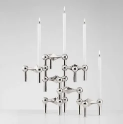 Stoff Nagel Candle Holder – Chrome 3pk- Lysestaker / Lyslykter / Lys|Dekor