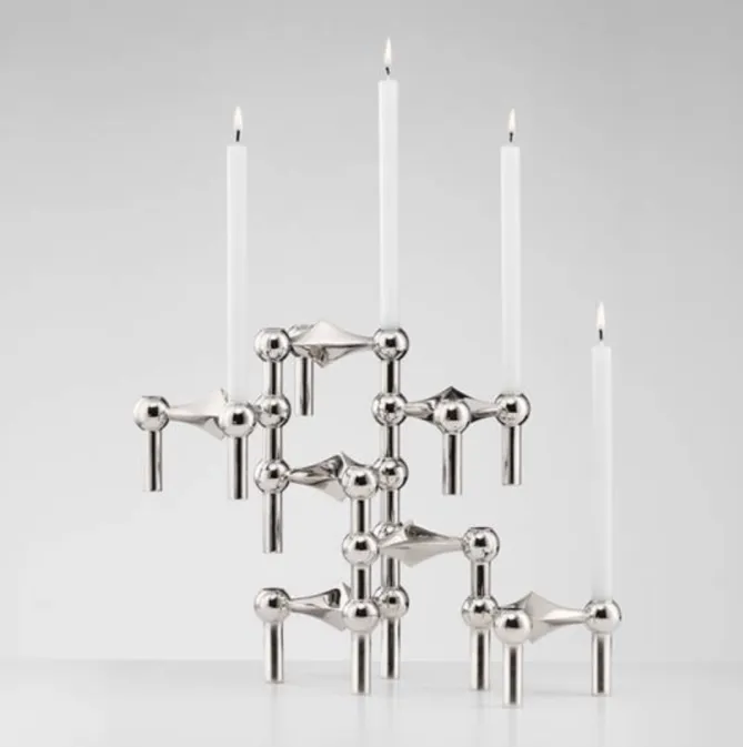 Stoff Nagel Candle Holder – Chrome 3pk- Lysestaker / Lyslykter / Lys|Dekor
