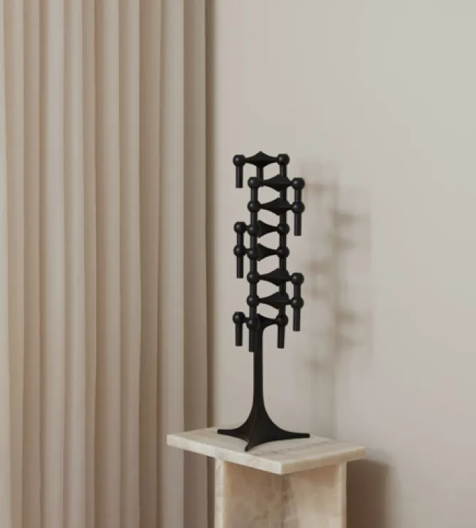 Stoff Nagel Candle Stand – Black- Lysestaker / Lyslykter / Lys|Dekor