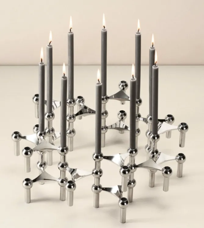 Stoff Nagel Candles antrasitt, 12 pk- Lysestaker / Lyslykter / Lys|Dekor
