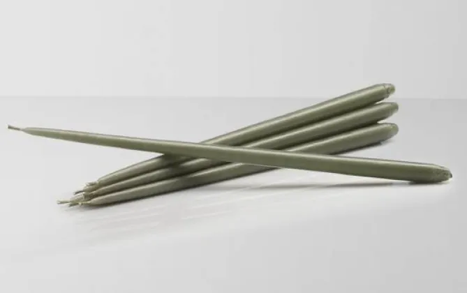 Stoff Nagel Candles, dusty green 6 pk- Lysestaker / Lyslykter / Lys|Dekor