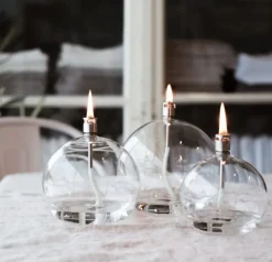Peri Design Oljelampe Round Chrome- Lysestaker / Lyslykter / Lys