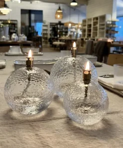 Peri Design Oljelampe Rund -Hamret glass- Lysestaker / Lyslykter / Lys