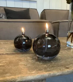 Peri Design Oljelampe Rund -Smoke- Lysestaker / Lyslykter / Lys
