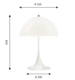 Louis Poulsen Panthella 320 Bordlampe opal- Bordlampe
