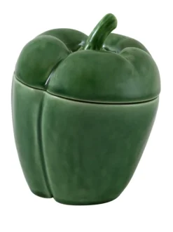 Bordallo Pinheiro Paprika Grønn – Krukke med Lokk 14,3cm- Til Det Dekkede Bordet