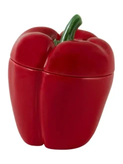 Bordallo Pinheiro Paprika Rød – Krukke med Lokk 14,3cm- Til Det Dekkede Bordet
