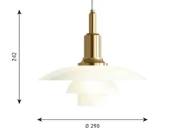 Louis Poulsen PH 3/2 Pendel messing- Taklamper Og Plafond