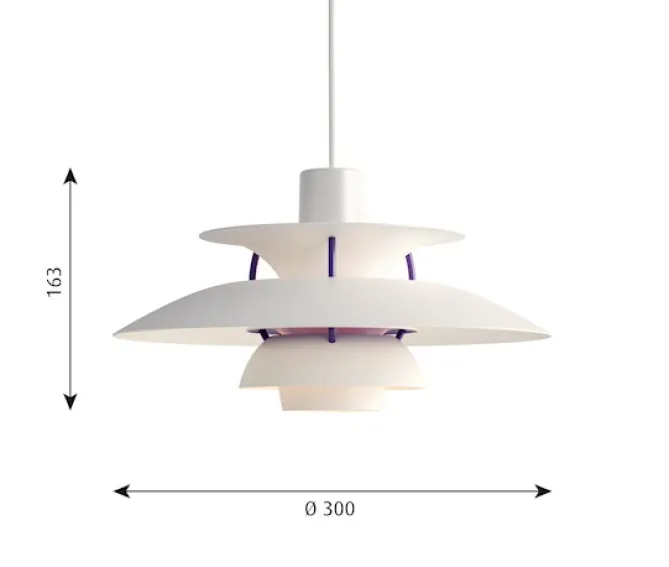Louis Poulsen PH 5 pendel Mini – Monochrome white- Taklamper Og Plafond