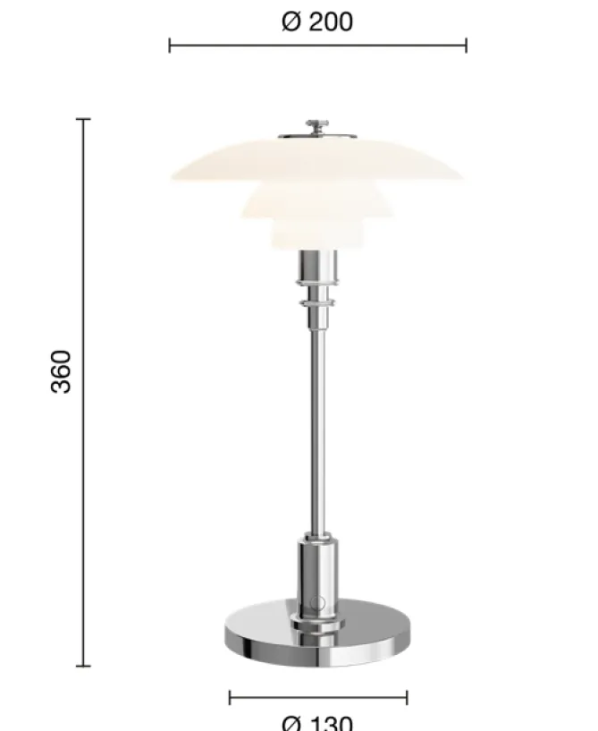 Louis Poulsen PH 2/1 Portable -Krom- Bordlampe