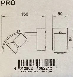 Grossmann PRO Vegglampe – Krom- Vegglampe